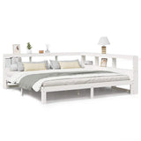 Bookcase Bed without Mattress White 180x200 cm Super King Solid Wood Pine 3324374