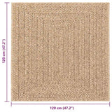 Rug ZIZUR Beige 200x290 cm Jute Look Indoor and Outdoor 4010398