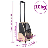 ZNTS Foldable Multipurpose Pet Trolley Beige 170192