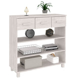 Console Table HAMAR White 90x35x90 cm Solid Wood Pine 340465