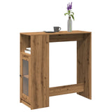 ZNTS Bar Table with Racks Artisan Oak 101x40x103.5 cm Engineered Wood 854372