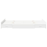 Storage Bed Frame White 120 x 200 cm Engineered Wood 3335301