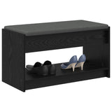 Hall Bench Black Oak 83 x 38 x 45 cm Engineered Wood and Fabric 891577