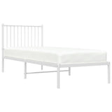 Metal Bed Frame without Mattress with Headboard White 80x200cm 350922