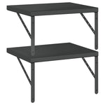 Wall Shelves 2 pcs 50x40 cm Black Stainless Steel 3214517