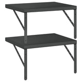 Wall Shelves 2 pcs 50x40 cm Black Stainless Steel 3214517