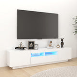 TV Cabinet with LED Lights White 180x35x40 cm 3081897