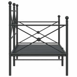 Day Bed without Mattress Black 80x200 cm Steel 4104666