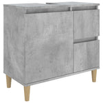 ZNTS 3 Piece Bathroom Cabinet Set Concrete Grey Engineered Wood 3185539