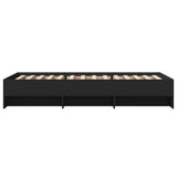 Bed Frame Black Engineered wood Single Bed Frame Rectangular 3295675