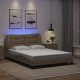 Bed Frame with LED without Mattress "Hvar" Cappuccino 140x190 cm 3213931