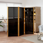 3-Panel Room Divider Black 210x180 cm 319179