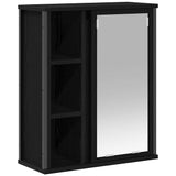 Bathroom Wall Cabinet with Mirror Black Oak 50x21x60 cm 861902