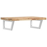 Basin Shelf Wall Mounted Steel and Solid Wood Acacia 3302802