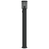 ZNTS Outdoor Floor Lamp with Outlet Black 110cm Stainless Steel 4006379