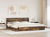 Bed Frame with Drawer Smoked Oak 180 x 200 cm Engineer Wood 3411487