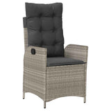Garden Dining Set with Cushion 3 pcs Light Grey Poly Rattan 3380519