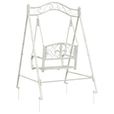 Swing Bench Steel 113 x 121.5 x 168 cm Antique White 3429261