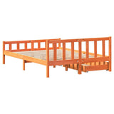 Bed Frame without Mattress Wax Brown 160x200 cm Solid Wood Pine 3301592
