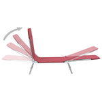 ZNTS Folding Sun Loungers 2 pcs Steel and Fabric Red 44301