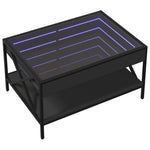 ZNTS Coffee Table with Infinity LED Black 70x50x38 cm 847702