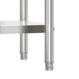 Kitchen Work Table with Overshelf 110x55x120 cm Stainless Steel 3208899