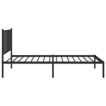 ZNTS Metal Bed Frame without Mattress with Headboard Black 100x190cm 350858