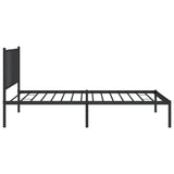 ZNTS Metal Bed Frame without Mattress with Headboard Black 100x190cm 350858