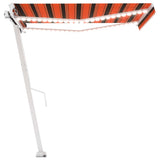 Manual Retractable Awning with LED 350x250 cm Orange and Brown 3069525