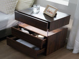 LED Nightstands Acrylic Board LED Bedside Tables for End Table with 3 Drawer Dresser for T3272P287616