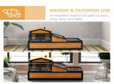 Wooden Tortoise House with Balcony, Tray, Roof, for Indoor and Outdoor, Yellow T3398P349999