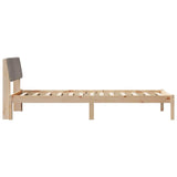Bed frame Brown and taupe 90 x 190 cm Solid pine wood 878717