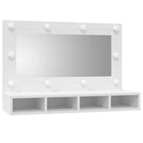 Mirror Cabinet with LED White 90x31.5x62 cm 808891
