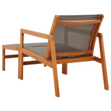 Garden Chair Grey Solid eucalyptus wood and textilene Medium 48698