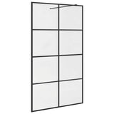 Walk-in Shower Wall with Clear ESG Glass 115x195 cm Black 151036