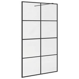 Walk-in Shower Wall with Clear ESG Glass 115x195 cm Black 151036