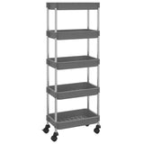 5-Tier Kitchen Trolley Grey 42x29x128 cm Iron and ABS 336333