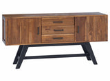 TV Stand with Drawer Natural 110 x 30 x 75 cm Solid Teak Wood 42017954
