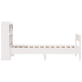Bookcase Bed without Mattress White 90x190 cm Single Solid Wood Pine 3323048