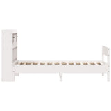 Bookcase Bed without Mattress White 75x190 cm Small Single Solid Wood Pine 3323051