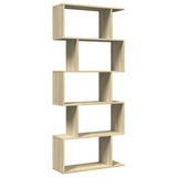 Room Divider Bookcase 5-Tier Sonoma Oak 70x24x161 cm Engineered Wood 858095
