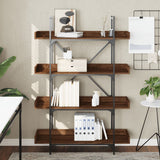 Bookcase 4-Tier Brown Oak 100x33x145.5 cm Engineered Wood 837696