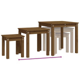 Nesting Tables 3 pcs Honey Brown Solid Wood Pine 824976