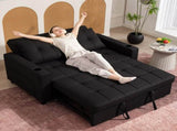 Two-Seater Pull-Out Sofa Bed - Black T3398P551604