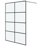 Walk-in Shower Wall Black 140x195 cm Frosted ESG Glass 152134