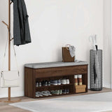 Shoe Bench Brown Oak 102x30.5x45 cm Engineered Wood 859142