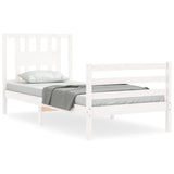 Bed Frame without Mattress White Single Solid Wood 3194537