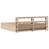 Bed Frame with Headboard 200x200 cm Solid Wood Pine 3306330