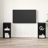 TV Cabinet Set Wall-mounted 2 pcs Black Oak 72 x 35 x 36.5 cm 3393559
