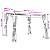 Gazebo with Mesh Walls Anthracite 3x3 m Steel 4003909